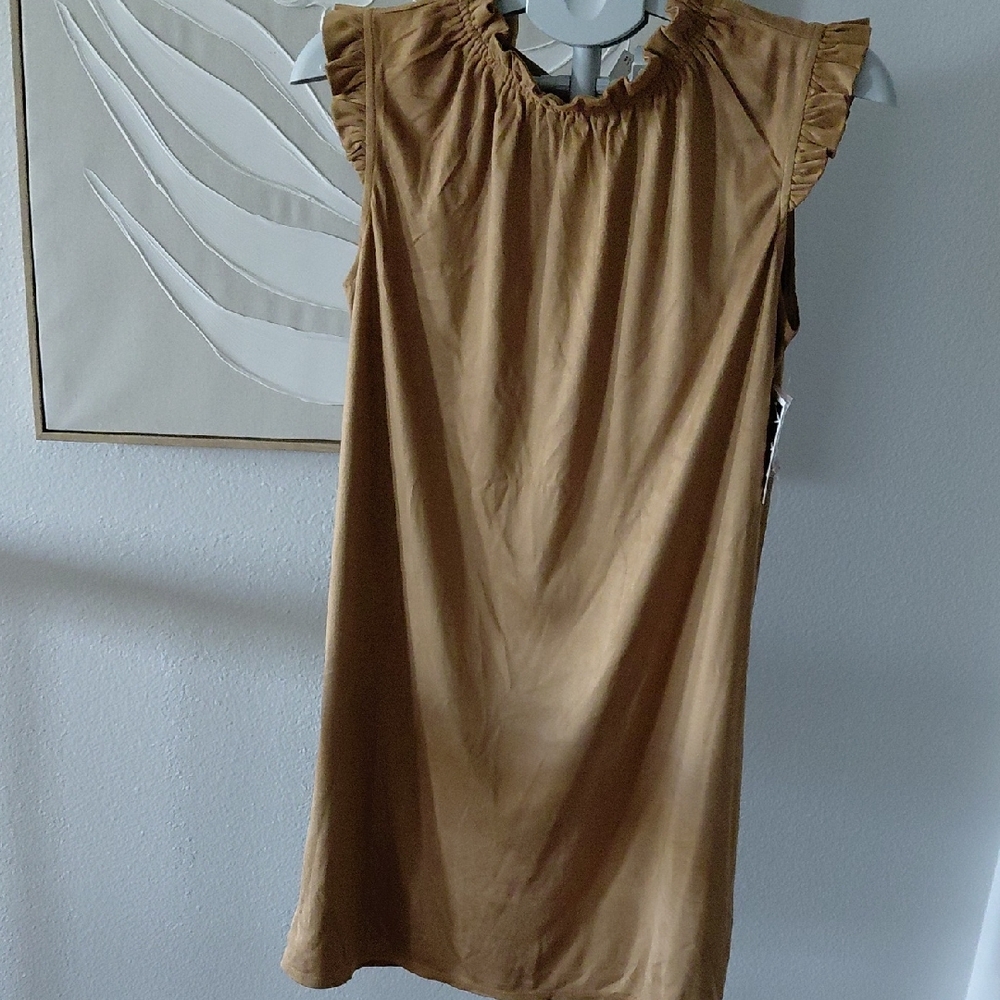 Elegant Tan Sleeveless Dress